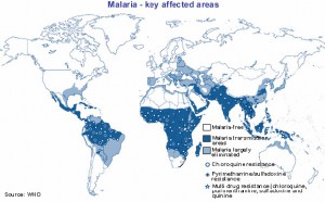 malaria key affected areas